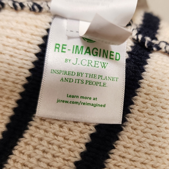 J. Crew Cotton Striped Button-Up Cardigan with Pockets, Medium EUC - Picture 7 of 7